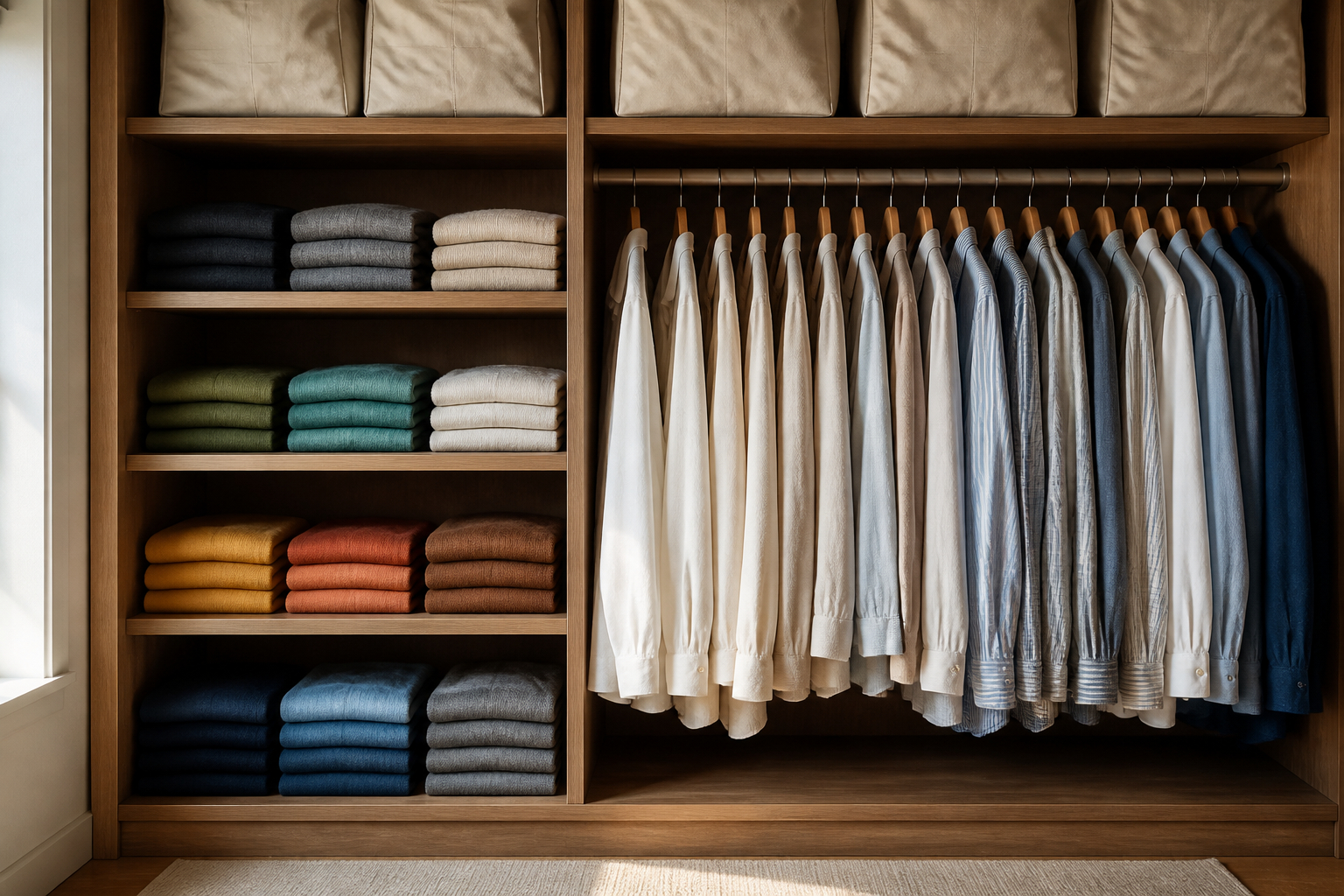 Kleidung ordentlich und luftig im Kleiderschrank aufbewahren