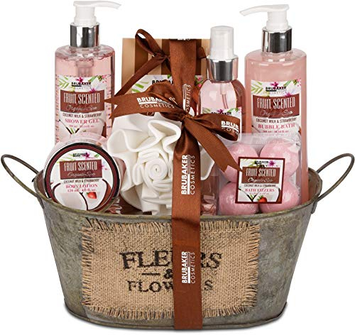 BRUBAKER Cosmetics Bade- und Dusch Set Kokosnuss & Erdbeer Duft