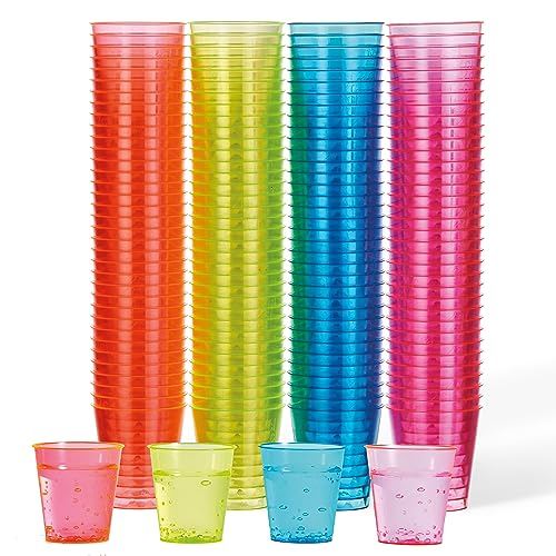 MATANA 150 Bunte Shotgläser Plastik, Schnapsgläser (3cl)