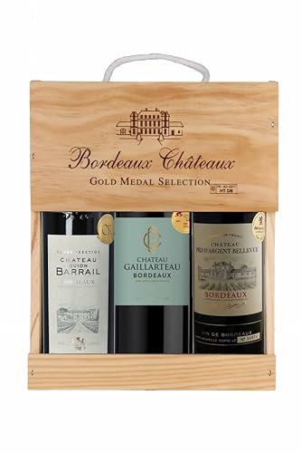 La Grande Vinothèque Selection Bordeaux - Wein Set Rotwein mit Goldmedaille in Holzkiste
