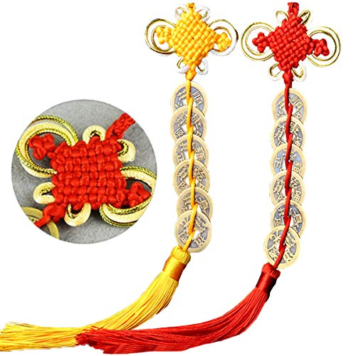 Mengger 2pcs Chinesische Münzen Glücksmünze Feng Shui Glück Münze