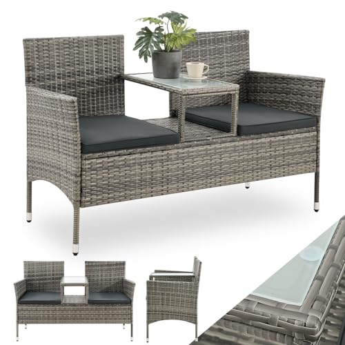 Juskys Polyrattan Gartenbank Monaco
