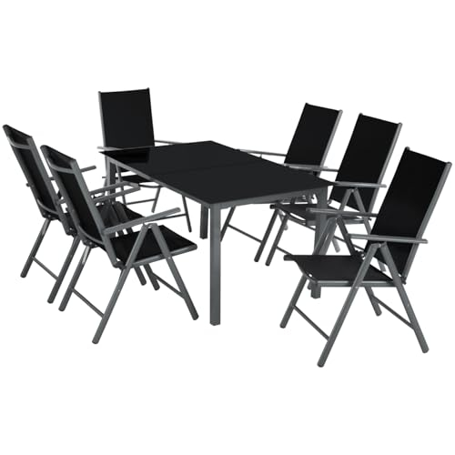 tectake® Sitzgarnitur Aluminium Klappstühle