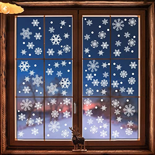 Simpeak 120 stk Fensterbilder Weihnachten Schneeflocken