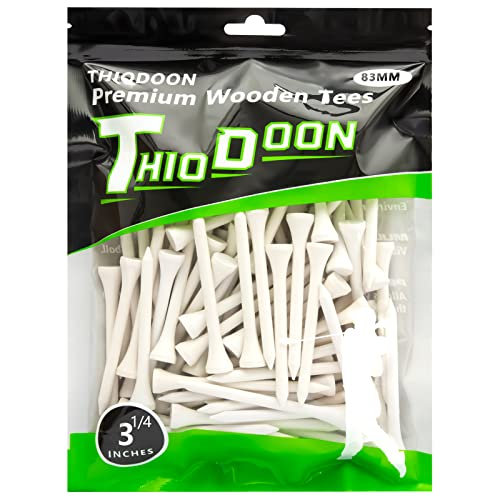 THIODOON Golf-Tees,83mm weniger Reibung, Holz-Tees