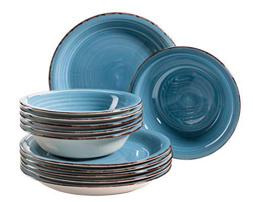 MÄSER 931602 Bel Tempo II Teller-Set für 6 Personen im modernen Vintage Look