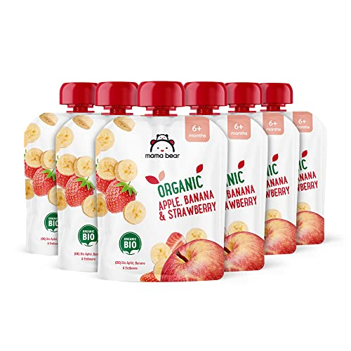 Mama Bear Quetschie Bio Apfel, Banane und Erdbeere
