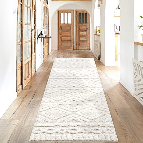 Teppich Läufer fürs Flur - 80x300cm - Hochflor - Boho