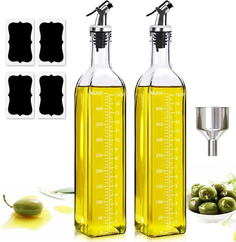Showvigor Ölflasche, 2 Packung mit 500ML Essig und Ölspender Set