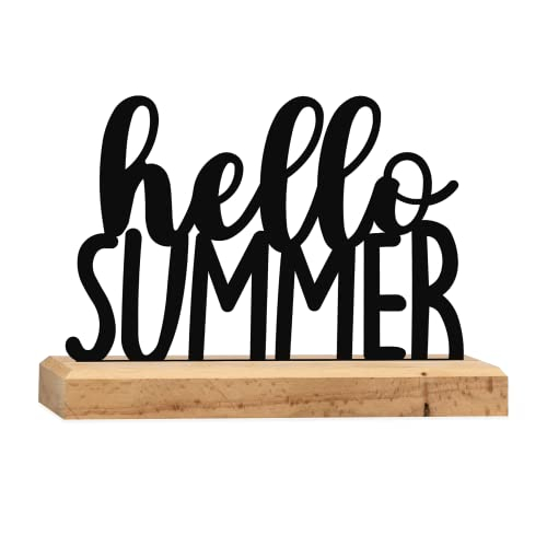 Hello Summer Schriftzug aus Holz und Metall