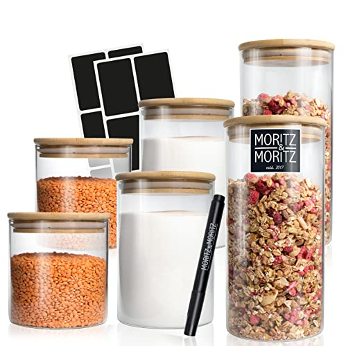 Moritz & Moritz 6x Vorratsgläser mit Deckel Set