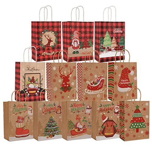 Geschenktüten Weihnachten, 12 Stück