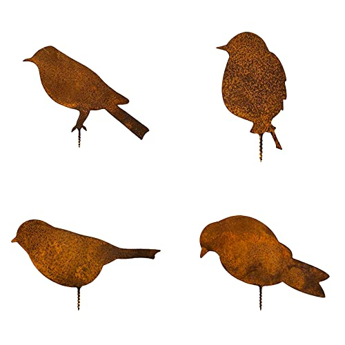 thirei Gartenstecker Rost Vögel