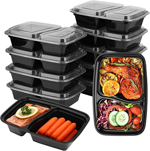 KAHEIGN 12Pcs 2-Fach Meal Prep Boxen