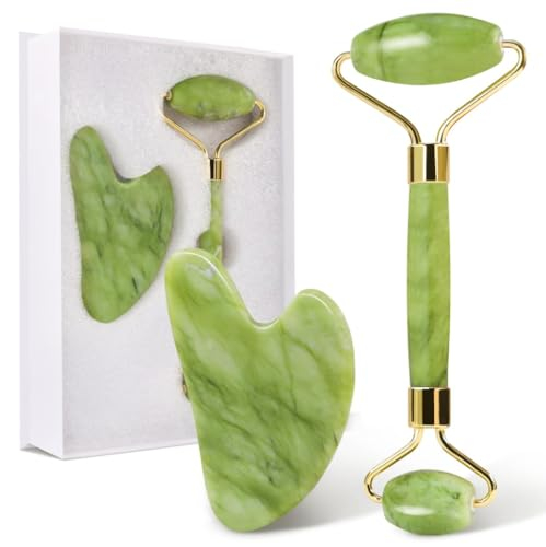 GUGUG Gua Sha Stein and Face Jade Roller Set