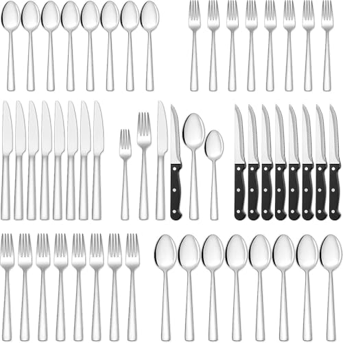 Terlulu 36 teiliges Edelstahl Besteckset mit Steakmesser