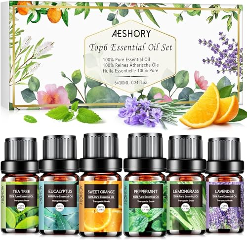 AESHORY Ätherische Öle Set für Diffuser 6 x 10ML