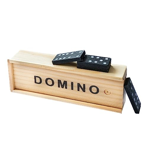 Chinchilla® klassisches Spiel Domino im Holz-Schiebedeckelkasten