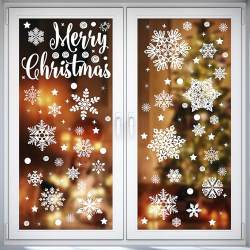 Moxled Schneeflocken Fensterdeko
