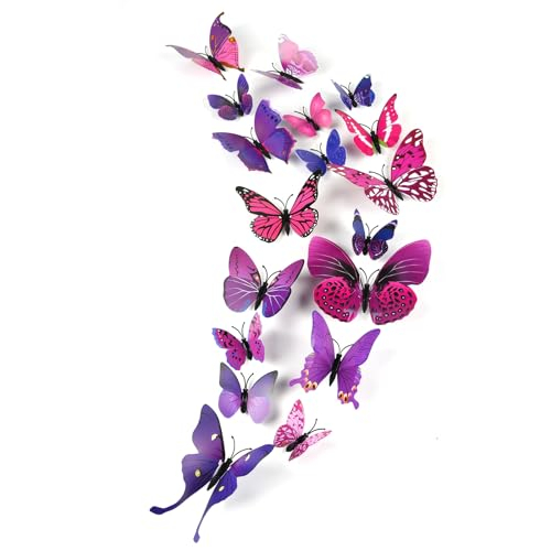 PLULON 3D-Schmetterlings-Wandaufkleber