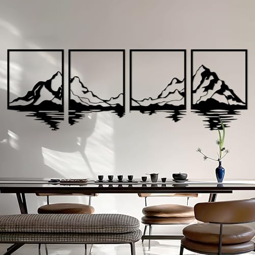 ESTART 4 Stück Metall Berg Wandkunst