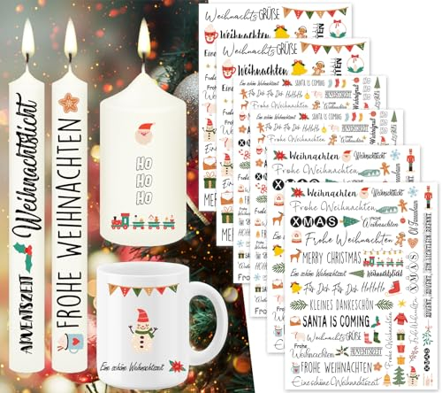Tixlux 6 PCS Kerzentattoo Weihnachten