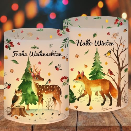 O-Kinee 12 Windlicht Tischdeko Weihnachten