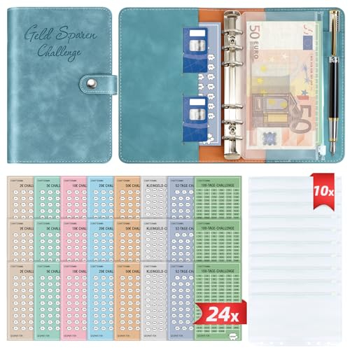 Geld Sparen Challenge Buch mit 8 Sparchallenges