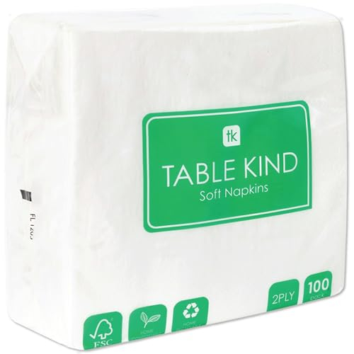 Table Kind 100 weiche weiße Servietten in Großpackung