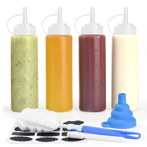 V·Colokishi 4 Pcs 8 oz Gewürz Squeeze Flaschen für Sauce