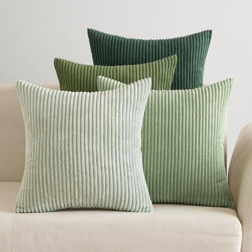 EMEMA Kissenbezug 40x40 cm Kordsamt Kissenbezüge 4er Set