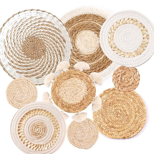 9 Stück Boho-Wandkorb-Set