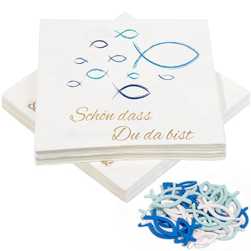 Comkrivy Servietten und Holzfische