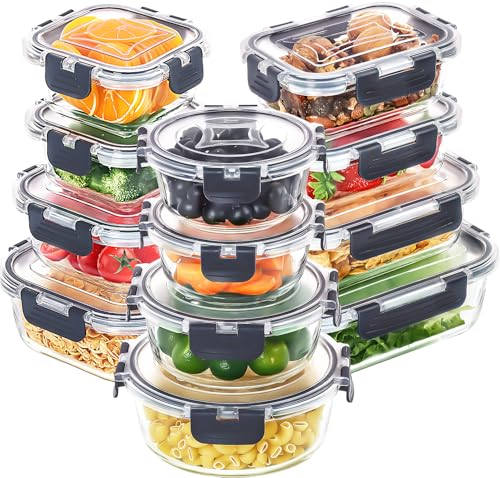 Skroam 24-Teiliges Glasbehälter-Set