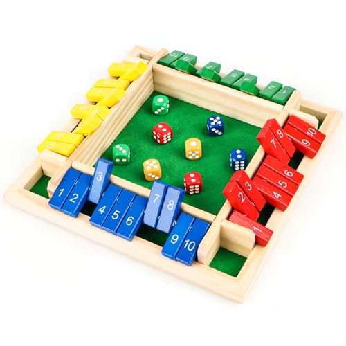 Holz Brettspiel, 4-Spieler Shut The Box Spiel