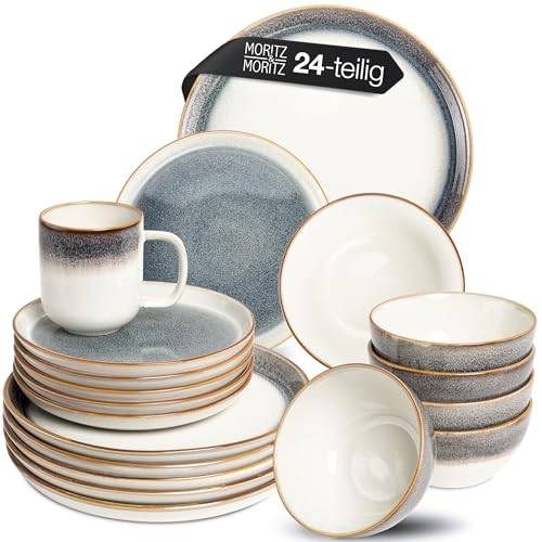 Moritz & Moritz TARENTO 24-tlg. Geschirrset 6 Personen Grau