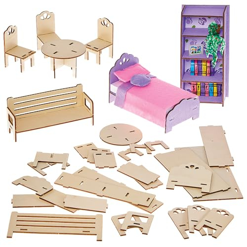 Baker Ross FN272 Bauen Sie Ihre eigenen Puppenhausmöbel