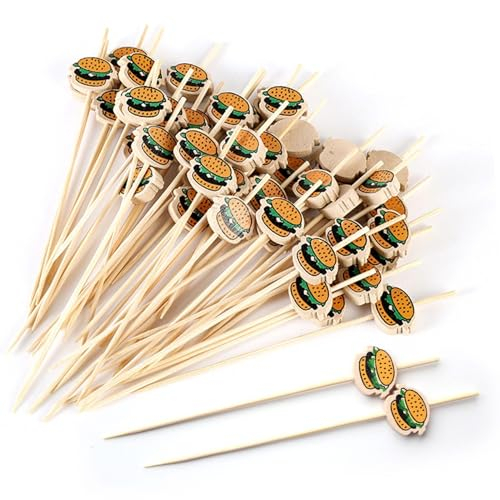 100 Stück Holzspieße In Hamburgerform