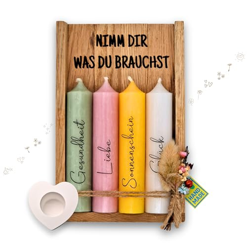HolmCraft - Nimm dir was du brauchst | Kerzenset mit Kerzenständer