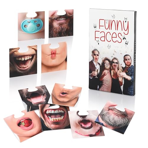 FunX Fotobox Karten mit 40 Lustigen Gesichtern
