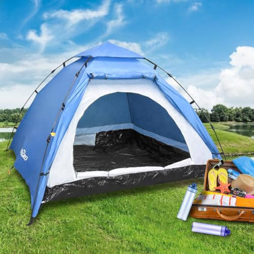 Campingzelt, 3-4 Personen Kuppelzelt mit Moskitonetz