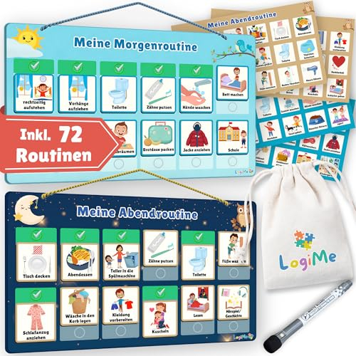 LogiMe® Morgenroutine und Abendroutine Kinder Plan