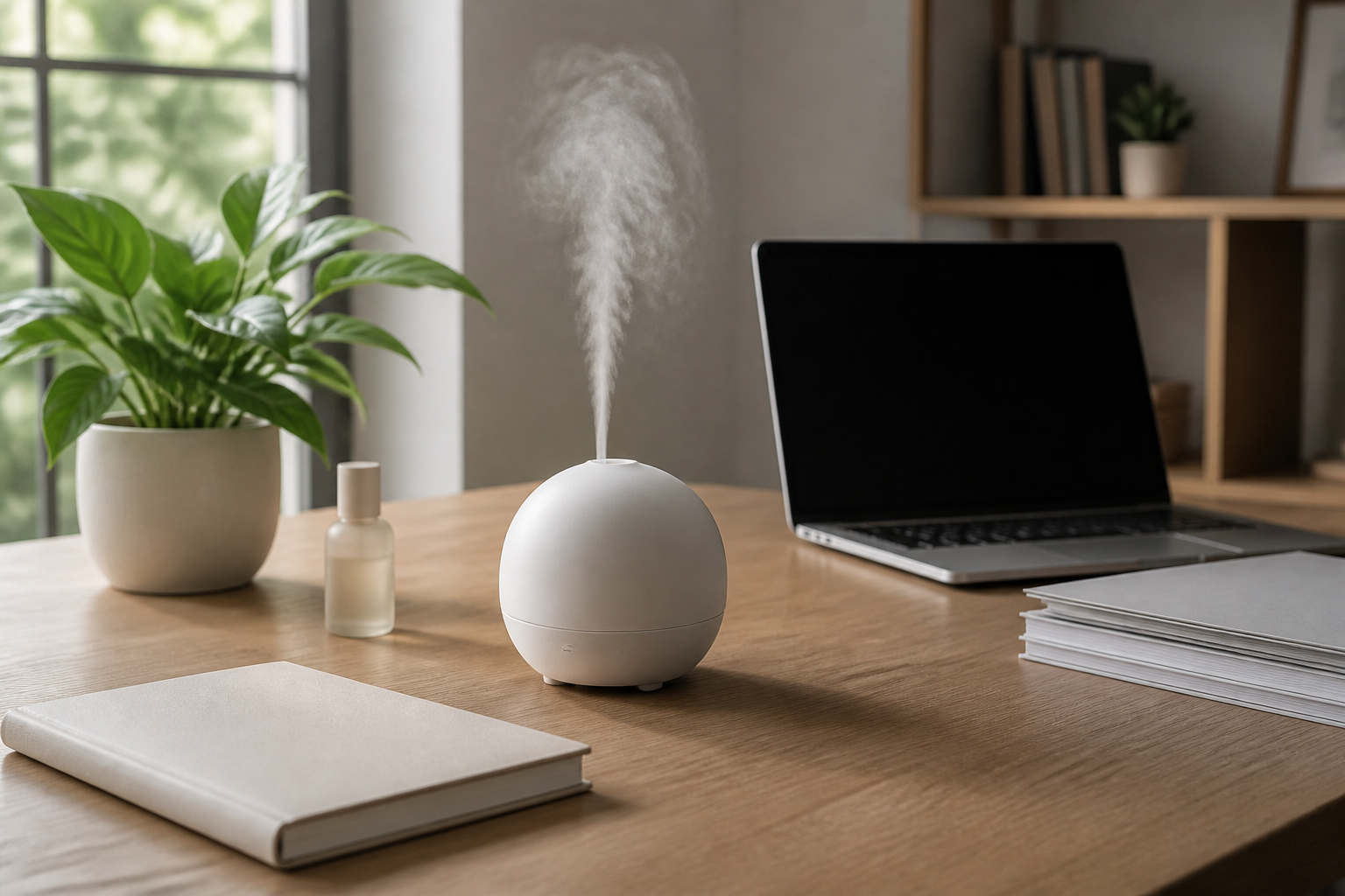 Kleiner Diffuser für dezenten Raumduft im Homeoffice