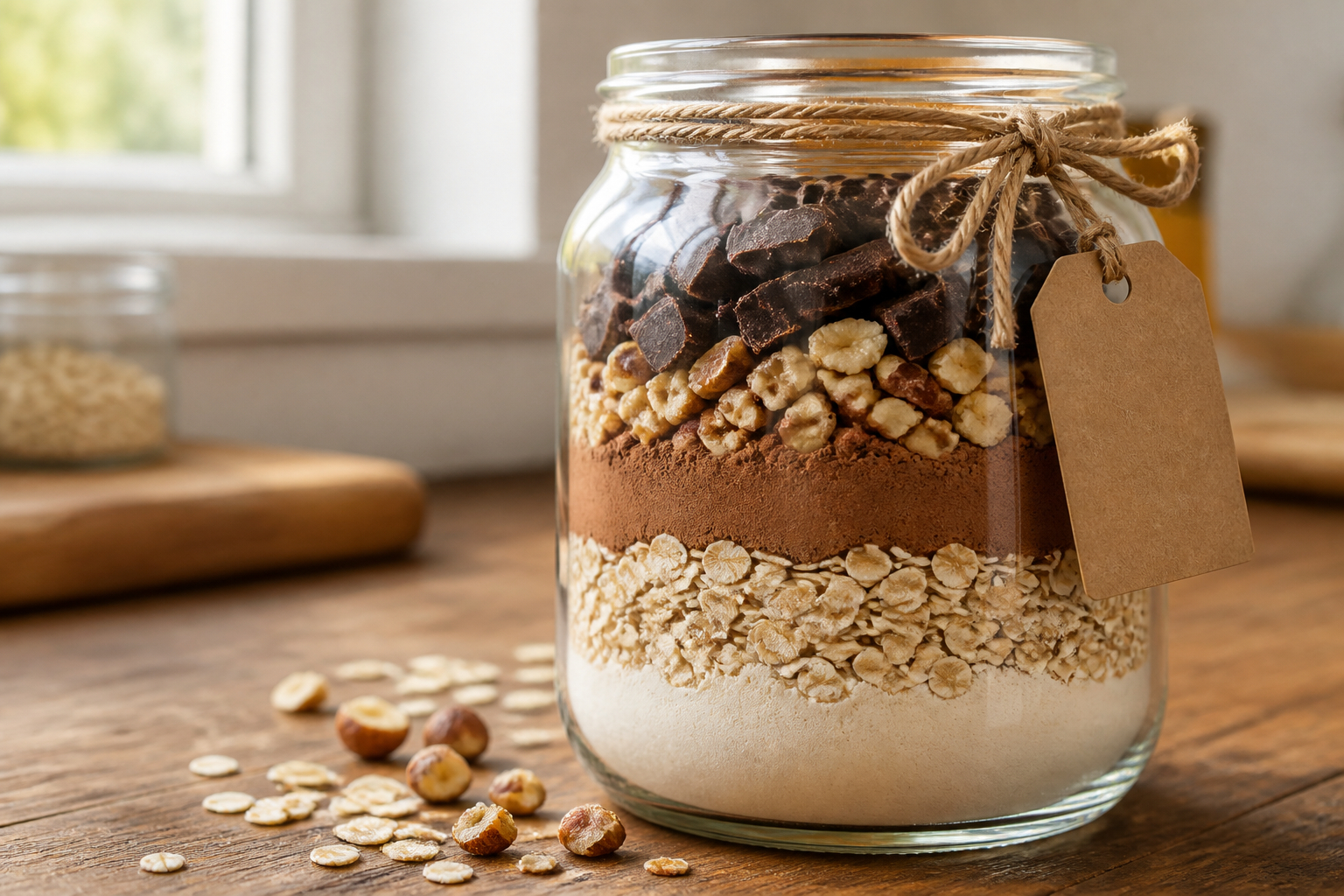 Backmischung im Glas als selbst gemachtes Küchengeschenk