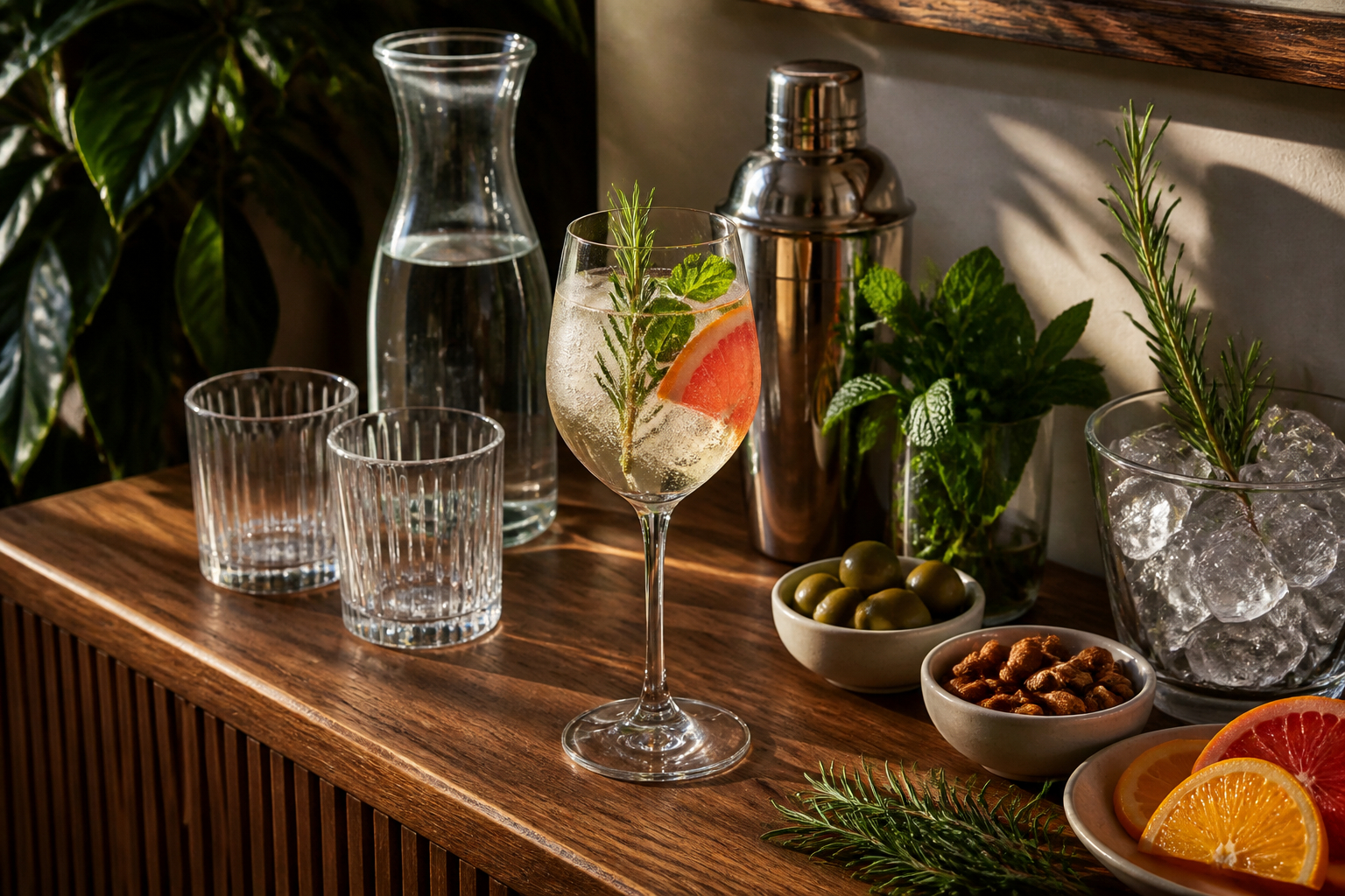 Alkoholfreie Mocktails bei einer Feier servieren