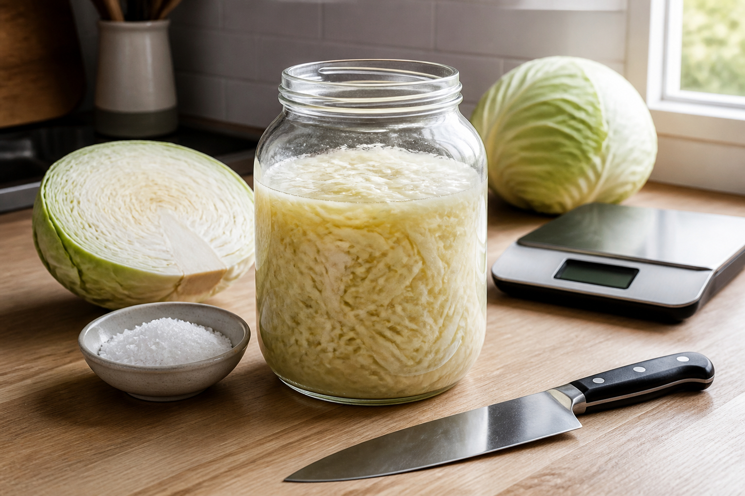 Fermentieren für Anfänger mit Weißkohl und Fermentierglas