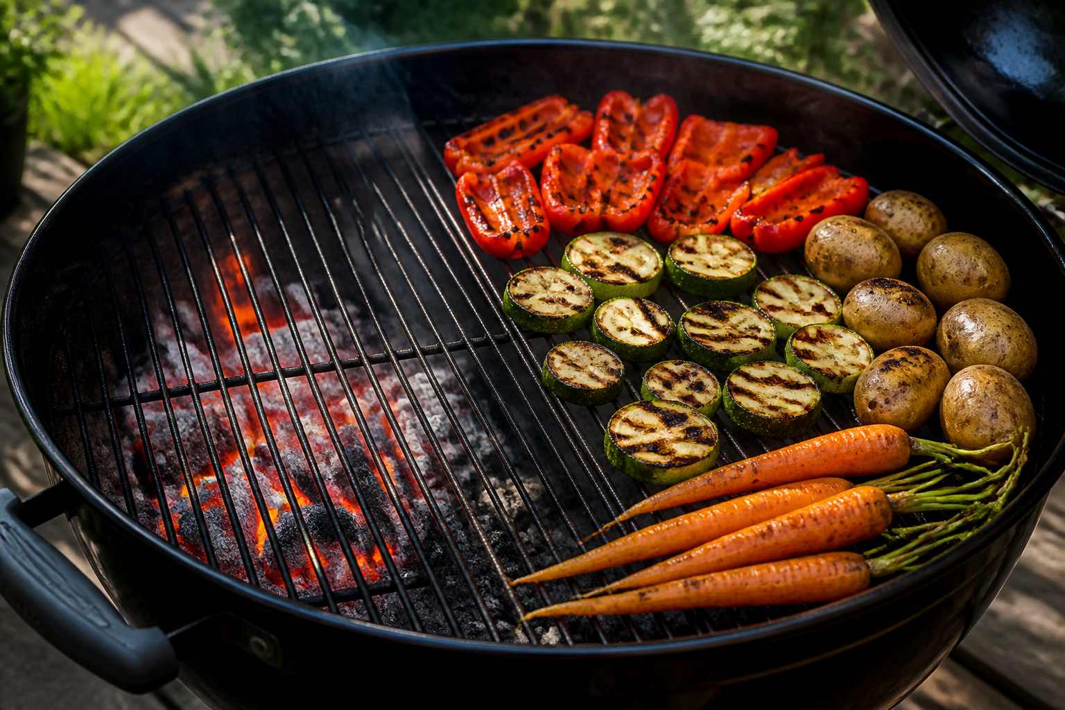 Direkte und indirekte Hitze beim Grillen von Gemüse