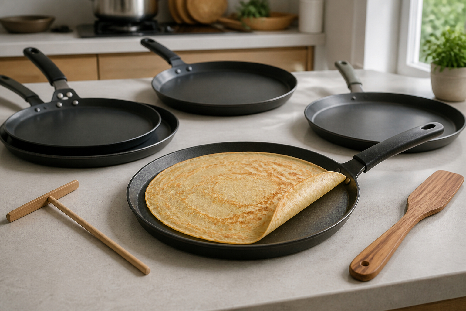 Verschiedene Crêpes-Pfannen im Vergleich
