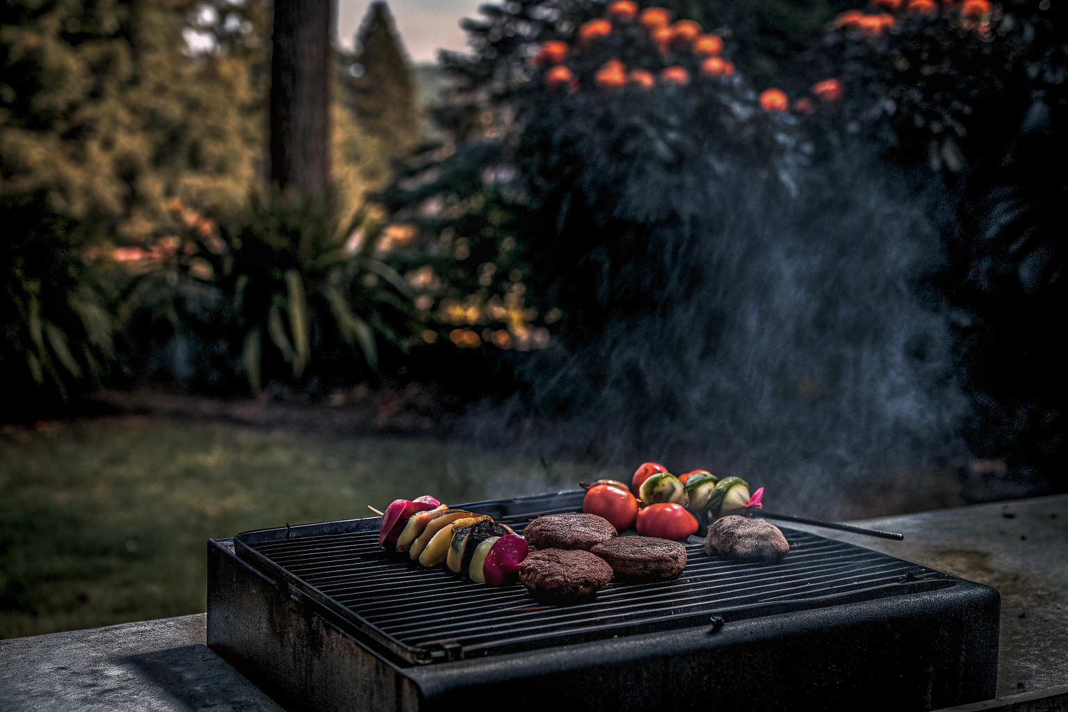 Veganer Grillaufbau mit vielfältigen Zutaten