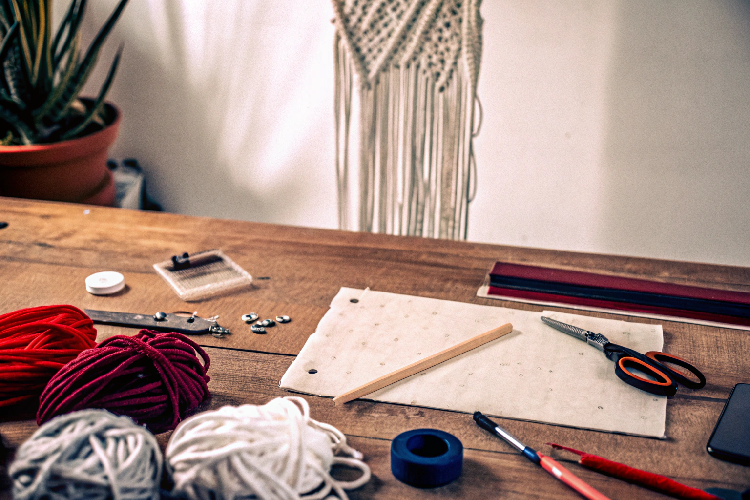 DIY-Projekte auf einem Tisch